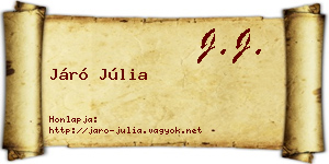 Járó Júlia névjegykártya